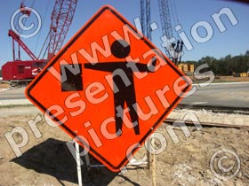construction flagger sign - powerpoint graphics