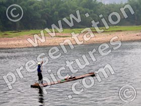 fisherman on river - powerpoint graphics