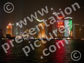 shanghai at night - powerpoint graphics
