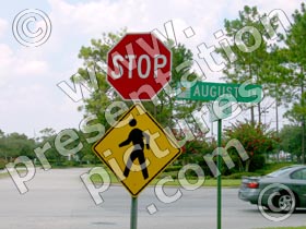 stop crossing sign - powerpoint graphics
