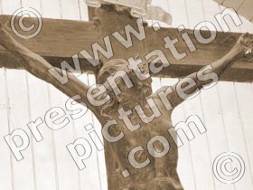 wooden jesus carving - powerpoint graphics