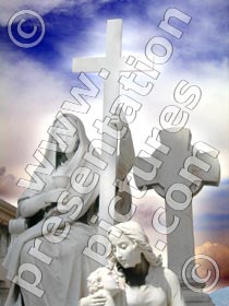 cross and statue - powerpoint graphics